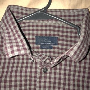 Purp and grey L Zara slim fit button down